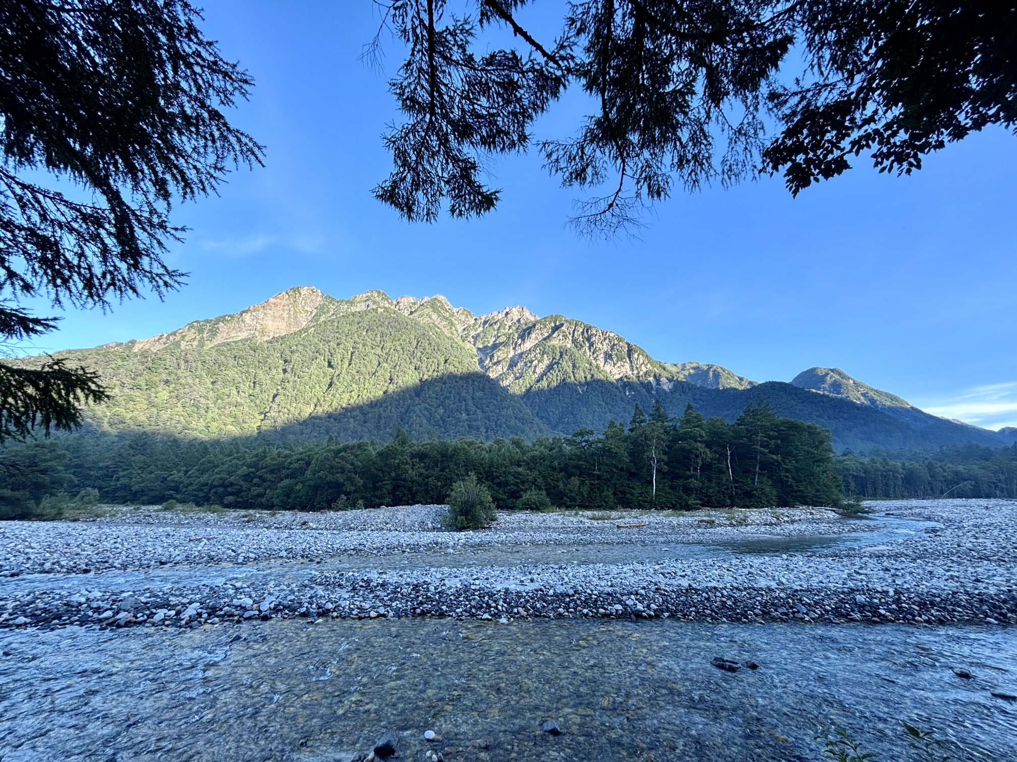 山美会　羽中田晴夫　上高地穂高の朝 J23-05 上高地・河童橋 | あさの たかを デザインオフィス