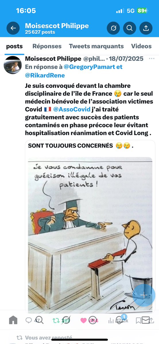 Moisescot Philippe (@philmoi) on Twitter photo <a href="/GregoryPamart/">Grégory Pamart</a> Total soutien mon cher Confrère 🙏🙏🙏 .
Moi même je suis convoqué à la chambre disciplinaire de l’île de
France 🇫🇷 <a href="/GregoryPamart/">Grégory Pamart</a> Total soutien mon cher Confrère 🙏🙏🙏 .
Moi même je suis convoqué à la chambre disciplinaire de l’île de
France 🇫🇷