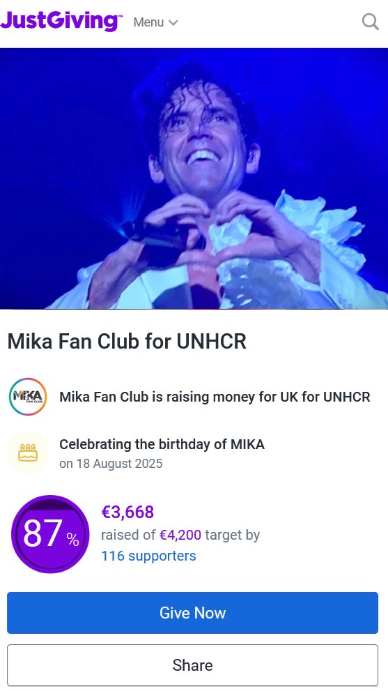 MikaFanClub's tweet image. 💙2 Days left
We're at 87% of our goal！
So anyone who would like to make some last-minute contributions is welcome to do so!
👉justgiving.com/page/mfc-celeb…
Remember to add your #HappyBirthdayMika message and we'll make sure that he receives them!
We appreciate your generous support🫶