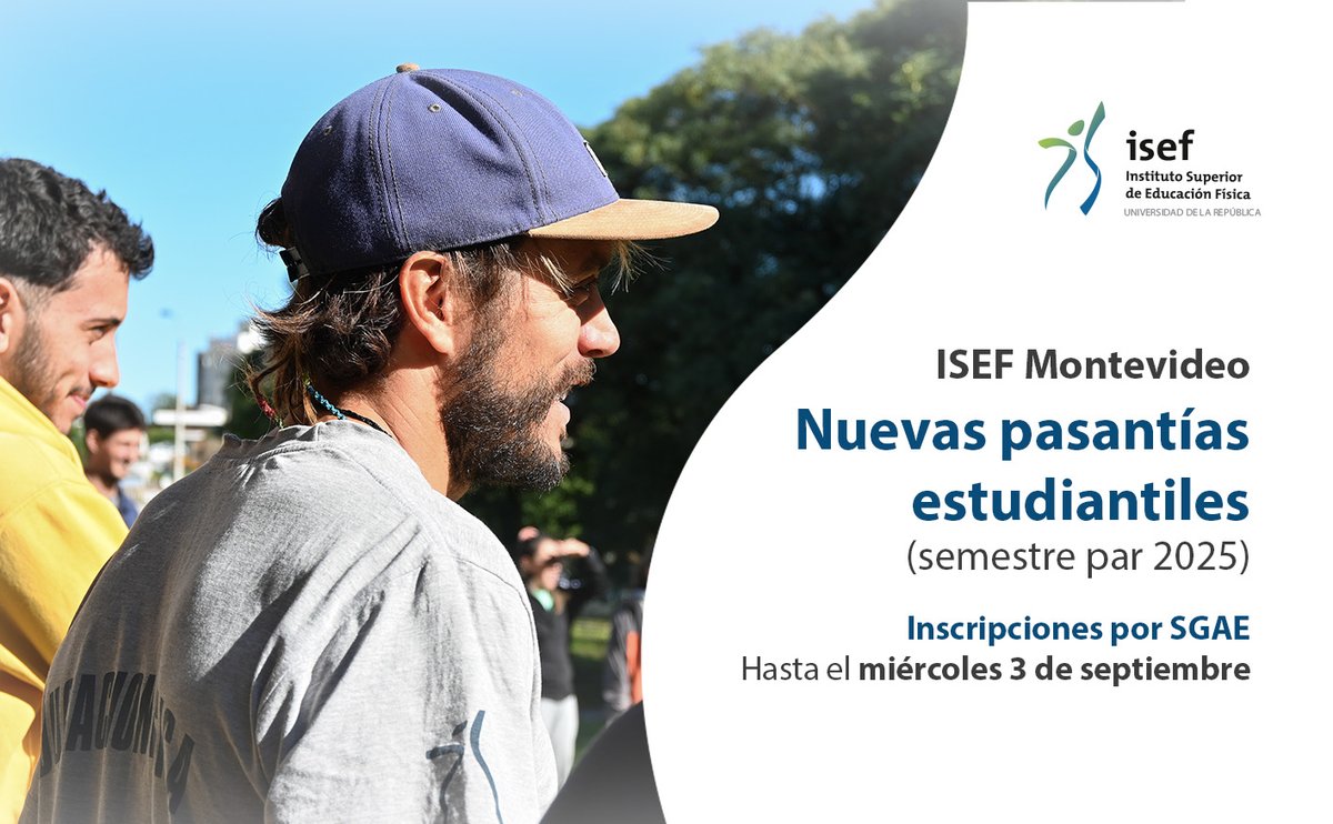 📌 Pasantías estudiantiles - Semestre Par 2025 (ISEF Montevideo)

Más información 👉 isef.udelar.edu.uy/noticias/pasan…