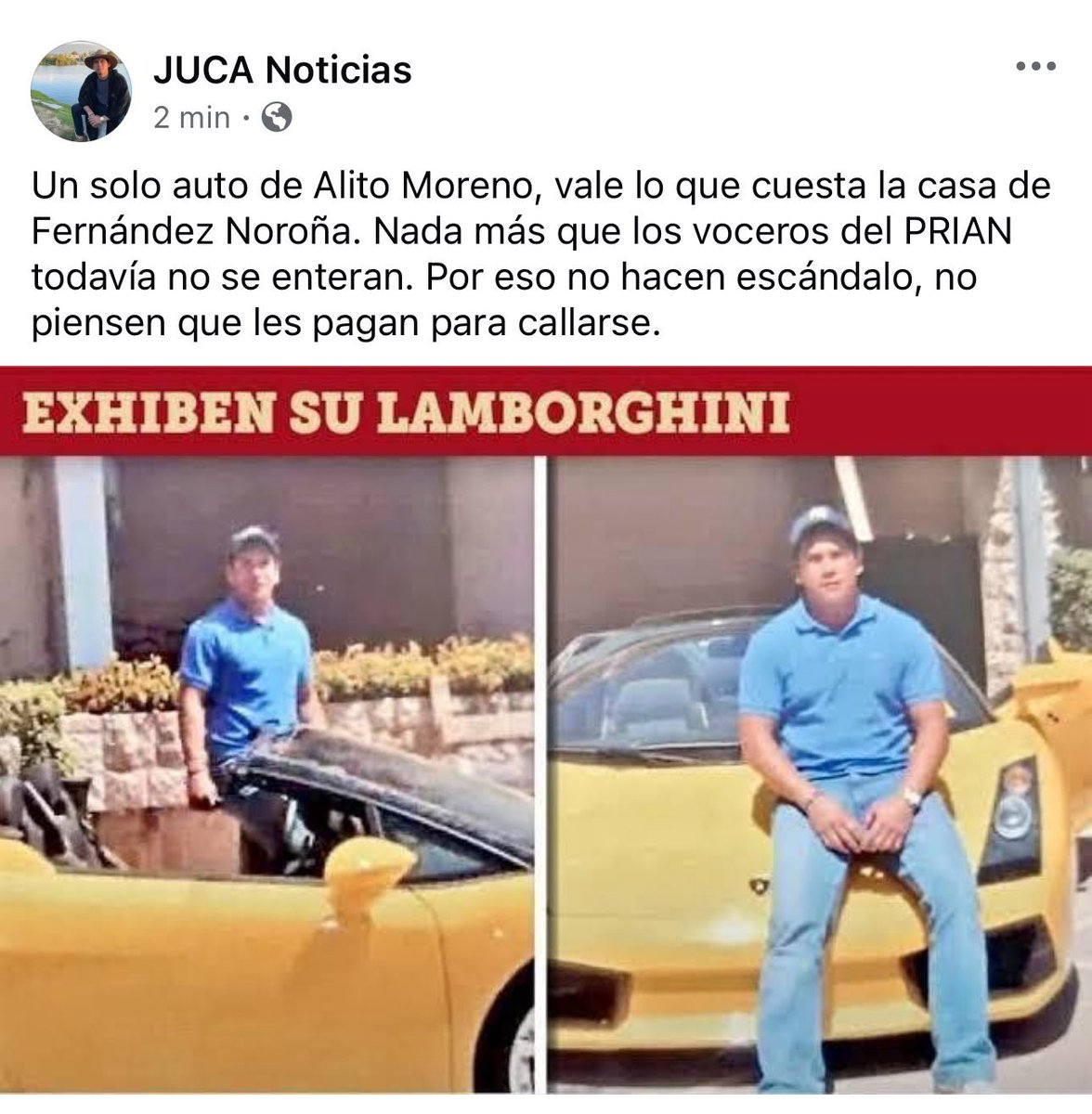 Freddy Oliviery (@freddyoliviery) on Twitter photo Nomás uno de los Lamborghini de <a href="/alitomorenoc/">Alejandro Moreno</a> cuesta lo de la casa de Noroña.
¿Cómo ves <a href="/azucenau/">Azucena Uresti</a>? Nomás uno de los Lamborghini de <a href="/alitomorenoc/">Alejandro Moreno</a> cuesta lo de la casa de Noroña.
¿Cómo ves <a href="/azucenau/">Azucena Uresti</a>?