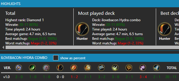 SidisiTV's tweet photo. Wild Legend for the first time since March '23 π
π
Enjoyed the Hydra OTK deck that I picked up from ilovebacon in Hunter Discord. Was nice to get a change of pace from Standard & jammed a lot of mobile games for this one.
Notes below β¬
#sidslegend #hs_hun https://t.co/Xwruuwg44G