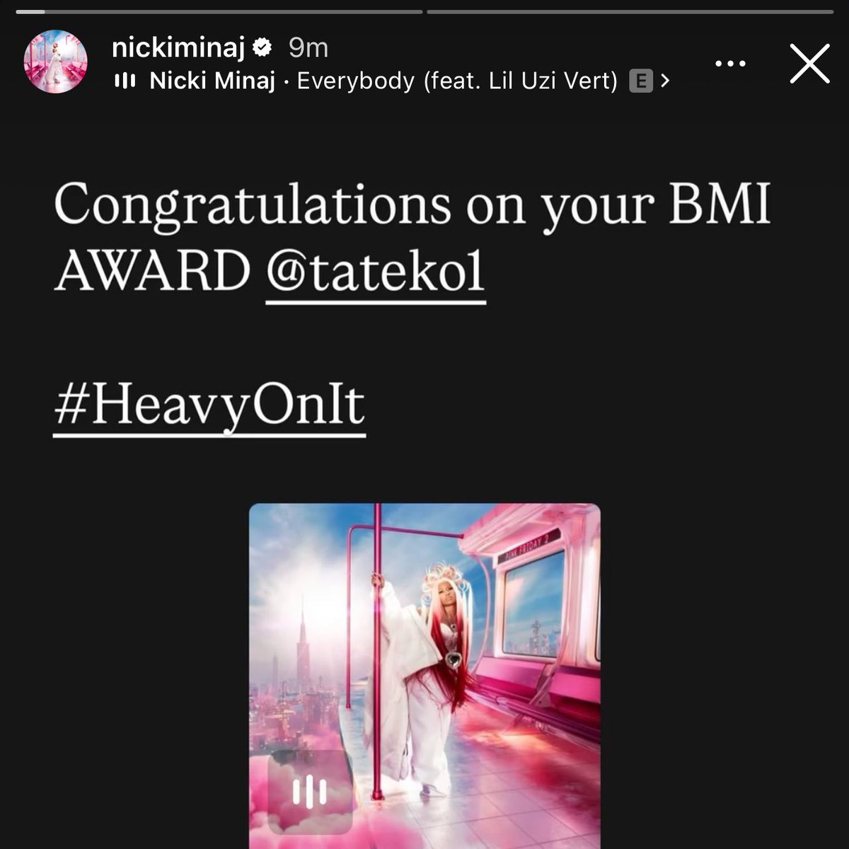 2 fkn bops 🔥 so well deserved! congratulations!! #PinkFriday2 is THAT album 🩷