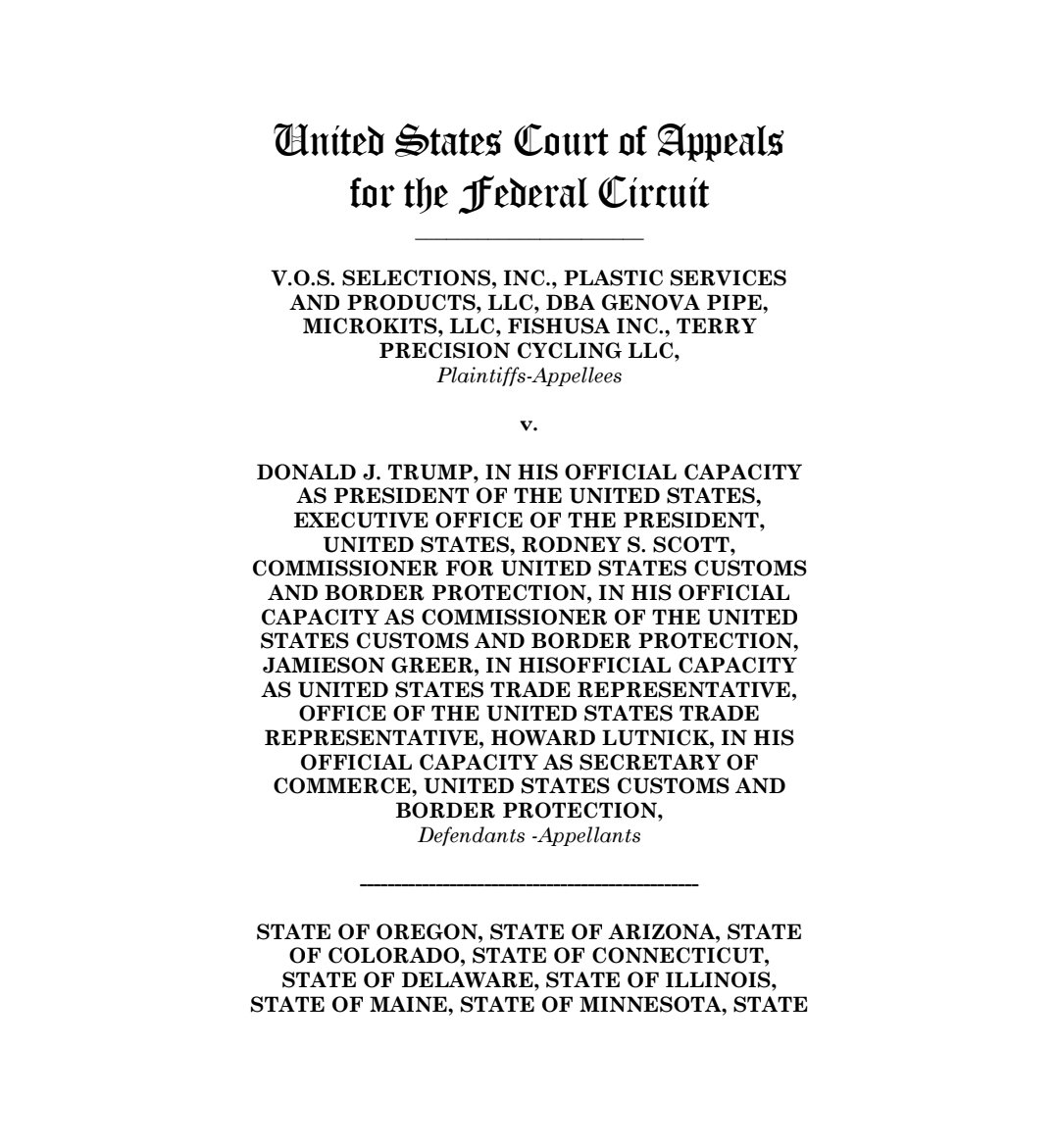 scotus_wire's tweet image. 🚨 In a 7-4 vote, the Federal Circuit has STRUCK DOWN most of President Trump's tarrifs, holding that he lacked the lawful authority to impose them.