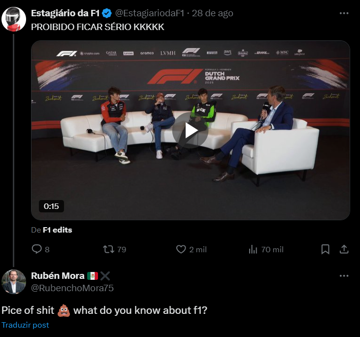 Dark1bIack's tweet photo. @EstagiariodaF1 ESSE MALUCO MEXEU COM O PAÍS ERRADO!
vejam as resposta desse cara, em todos os posts!
Fiz minha parte! https://t.co/pgfqwZUWd9