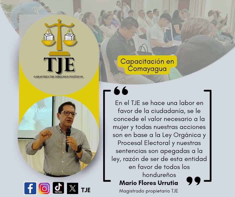 🔴”En el TJE se hace una labor en favor de la ciudadanía, se le concede el valor necesario a la mujer y todas nuestras acciones son en base a la Ley Orgánica y Procesal Electoral”: Magistrado Mario Flores.