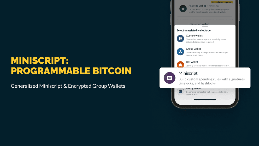 _TradingCripto's tweet photo. 🤖 La #wallet Nunchuk lanzó #Miniscripts, una herramienta que convierte a #Bitcoin en una navaja suiza programable. Ahora es posible crear condiciones de gasto complejas con bloques de código más simples.
#Trading #CryptoNews https://t.co/6QVwqO5Jv7