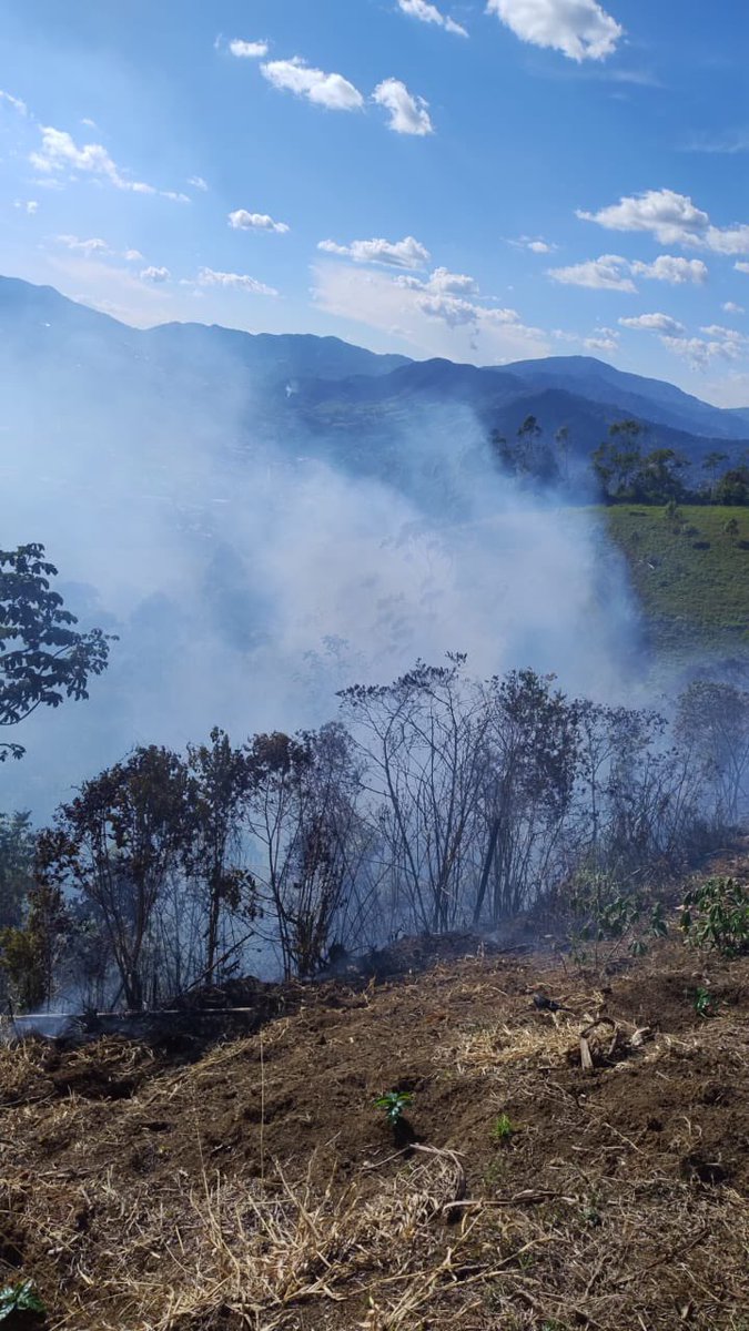 #AEstaHora el <a href="/CBVSabaneta/">Bomberos Sabaneta</a> se encuentra atendiendo un incendio forestal en la finca conocida como “Medellín Sin Mí”. Hacen presencia con 8 bomberos y 2 máquinas contra incendios en el sitio. 🧯