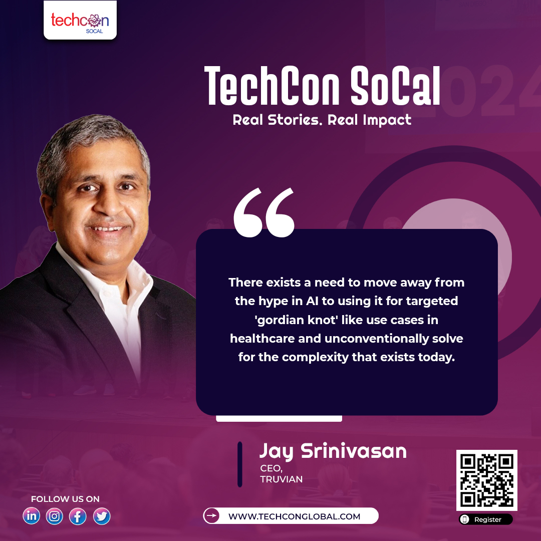TechCon_Global's tweet image. THE CEO WHO REFUSES TO FOLLOW AI TRENDS

While others chase hype, Jay Srinivasan (TRUVIAN CEO) solves healthcare’s toughest challenges with unconventional, lasting solutions.

Meet leaders who build impact &amp;gt; headlines.

#TechConSoCal2026 #TechConGlobal