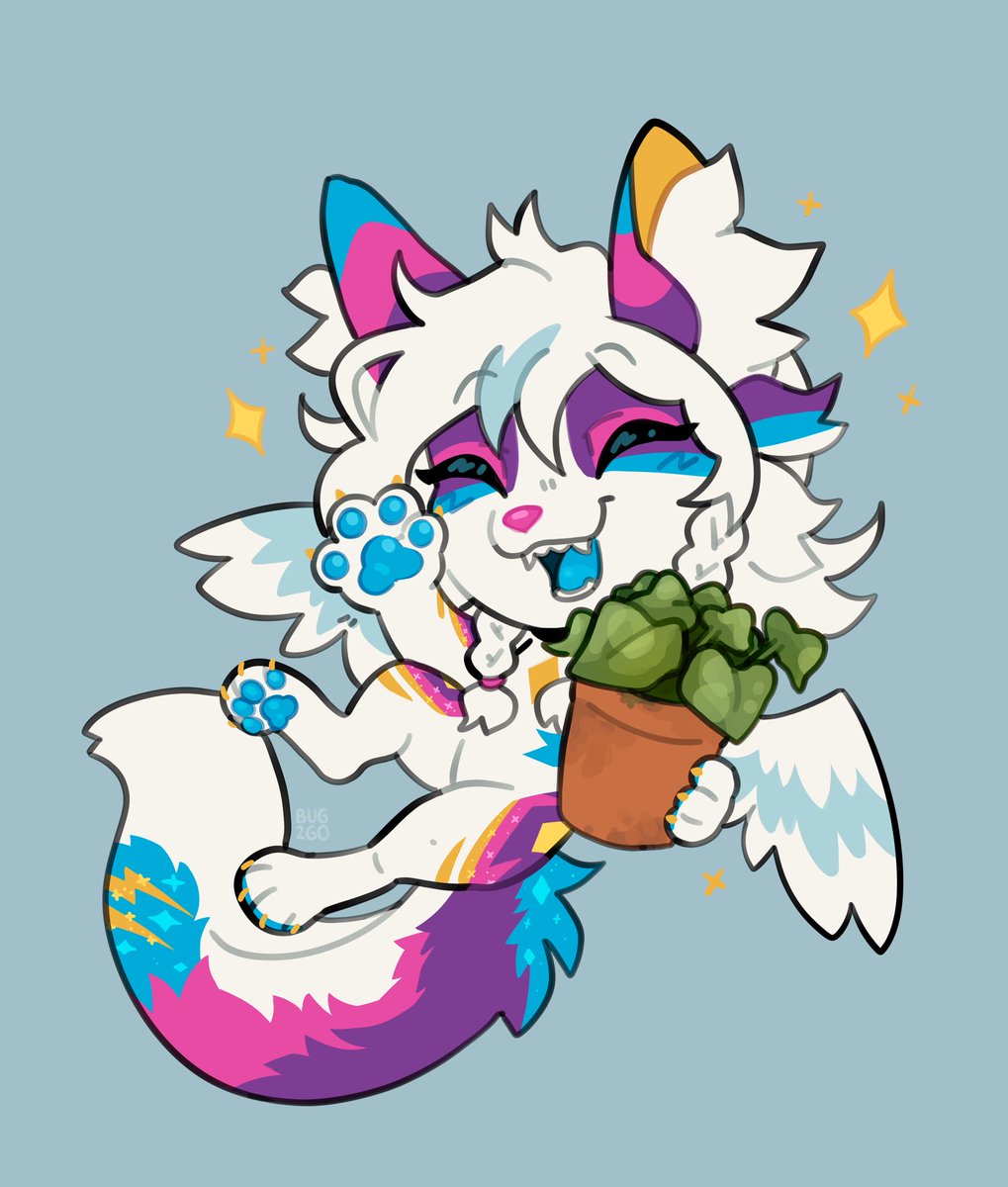 koifur1994's tweet image. Yako plant mom 🪴

Artist is @bug2go  

#furry #art #oc #fusky