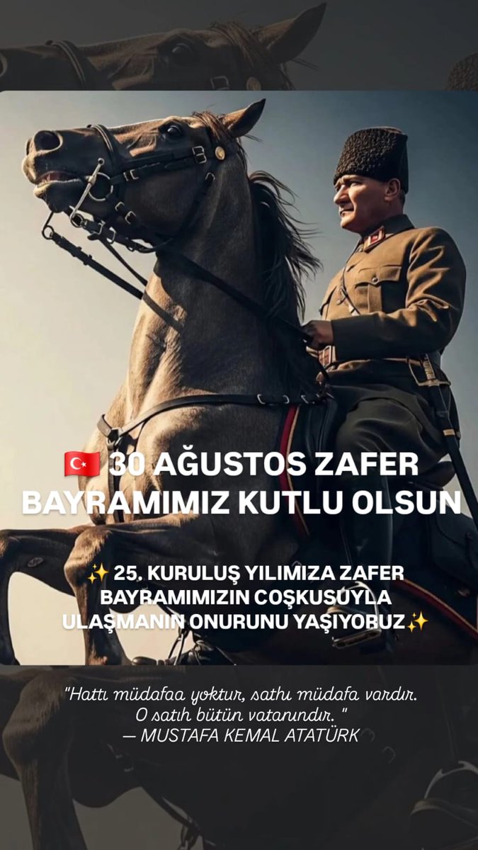 30 Ağustos Zafer bayramimiz kutlu olsun

Benzemez kimse sana