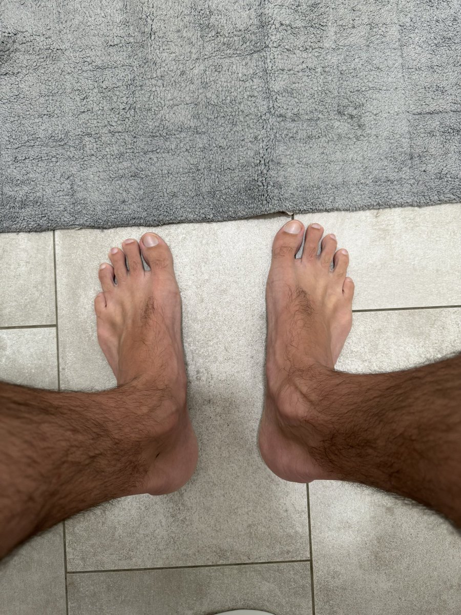 My thought on the toilet: “damn no wonder they love my feet”