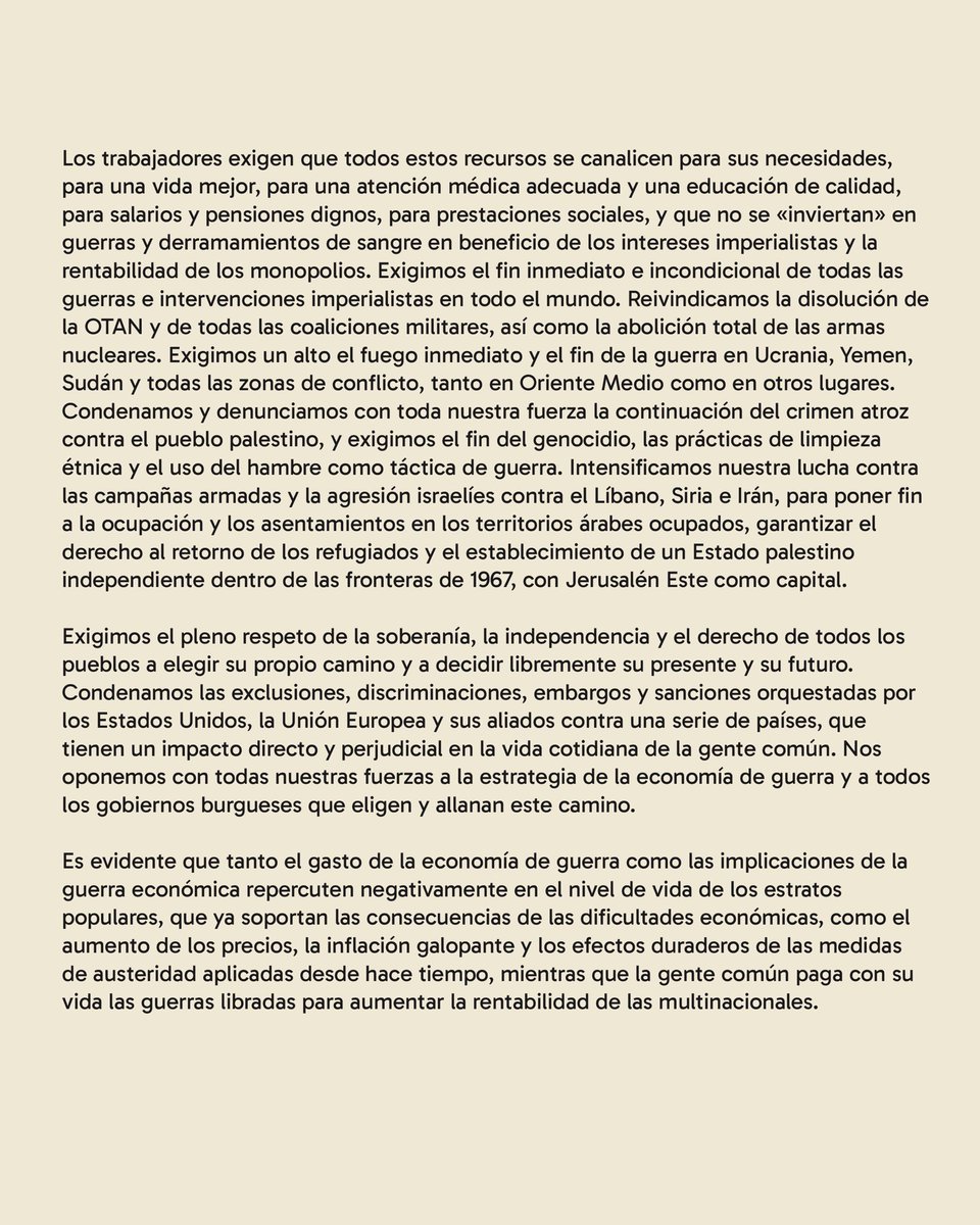 accionscpy's tweet image. Nos negamos a trabajar para la guerra ✊. Este 1/9, la FSM llama a sindicatos y trabajadores del mundo a alzar la voz por la paz, contra el imperialismo y la explotación.

Leé el comunicado completo de la FSM 🔽