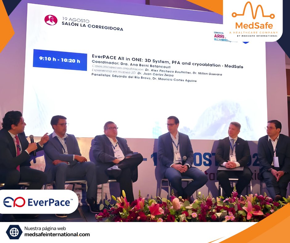 MedSafeint's tweet image. En MedSafe International nos enorgullece haber estado presentes en el Congreso Mexicano de Arritmias SOMEEC 2025 en compañía de EverPace™️ @MicroPortEP, haciendo el lanzamiento oficial de la tecnología en México. 

#EPeeps_Bot #EP_Bot #EPeeps