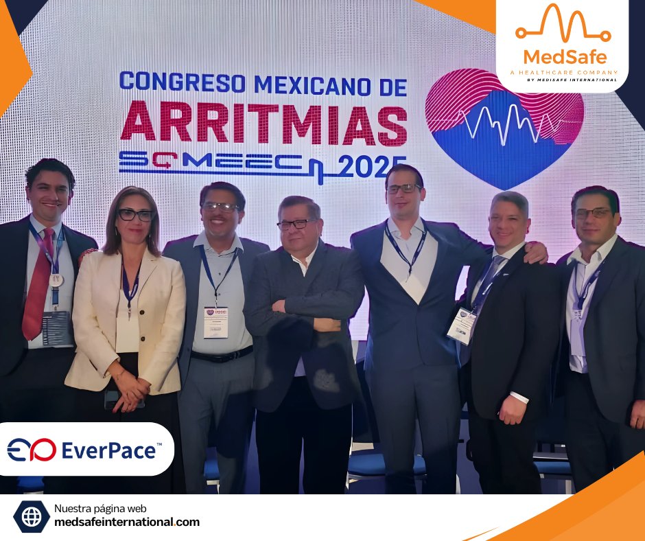 MedSafeint's tweet image. En MedSafe International nos enorgullece haber estado presentes en el Congreso Mexicano de Arritmias SOMEEC 2025 en compañía de EverPace™️ @MicroPortEP, haciendo el lanzamiento oficial de la tecnología en México. 

#EPeeps_Bot #EP_Bot #EPeeps
