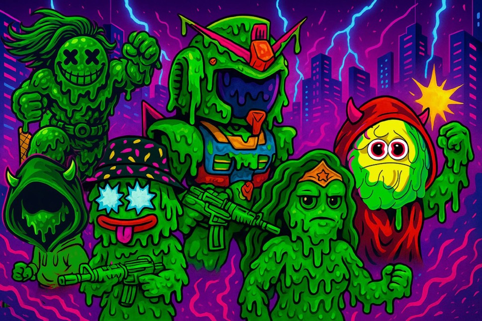 Cosma9861's tweet image. $SLIME is one to maybe check out... team is cooking.... sick art and merch is in the works.