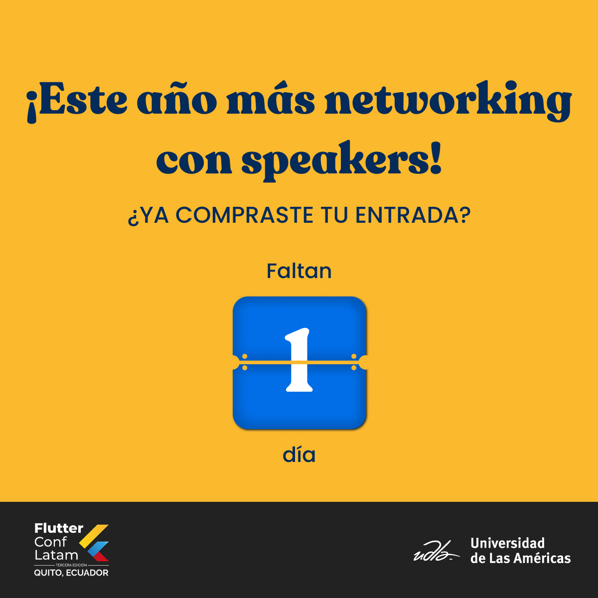 FlutterConfLAT's tweet image. ¡Mañana es el gran día! 😱🥳🎉
¡No te quedes sin tu entrada! 👇
flutterconflatam.dev

Nos vemos en la Universidad de las Américas (@UDLAEcuador)!

#flutteristas #flutterconflatam25 #FCL25 #FlutterConfLATAM #FlutterCommunity #LatamTech #GoogleForDevs #Dart #TechEvent #flutter