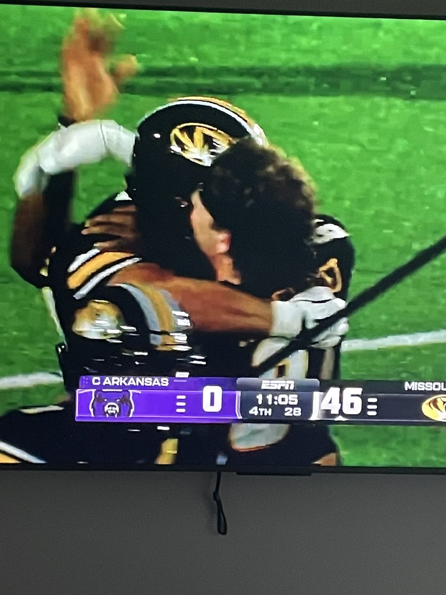 Really cool moment. After <a href="/judejamesss/">Jude James</a> found the end zone, his high school teammate was there for the congratulations hug.

<a href="/Howell_FB/">Howell Football</a>