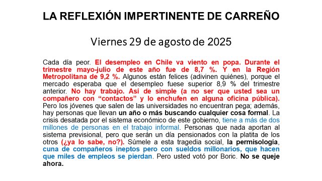 Cada día peor: