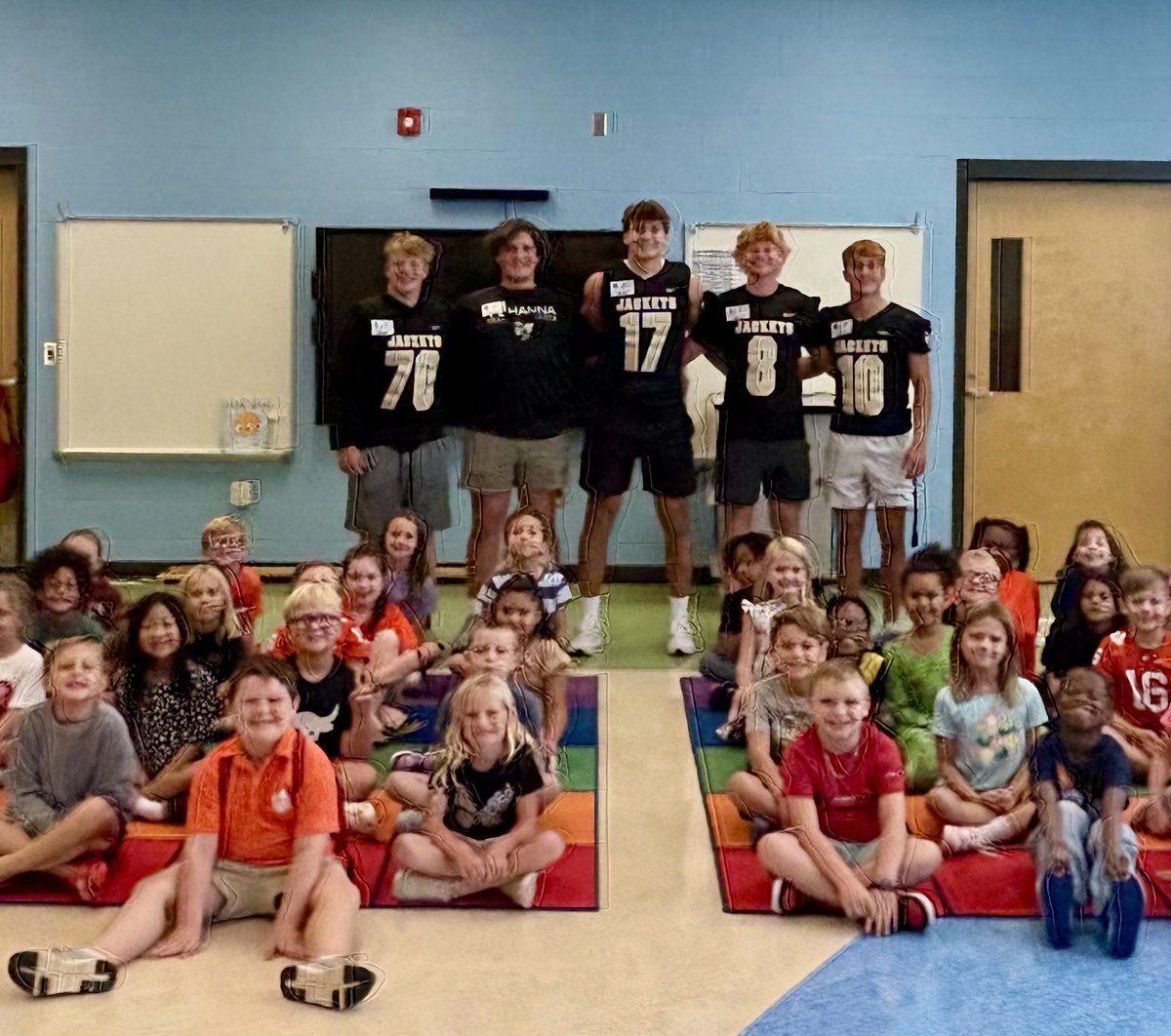 Bye weeks are hard but trying to make the most of it.  Can’t wait to compete again next Friday!  
Thanks for letting us come and read to the kids at North Pointe elementary. Hope they enjoyed it as much as we did. <a href="/TLH_Football/">TL Hanna Football</a> <a href="/CoachJasonTone/">Coach Tone</a> <a href="/CoachGarrettH/">Garrett Hochstetler</a> <a href="/mfarrellsports/">Mike Farrell</a>