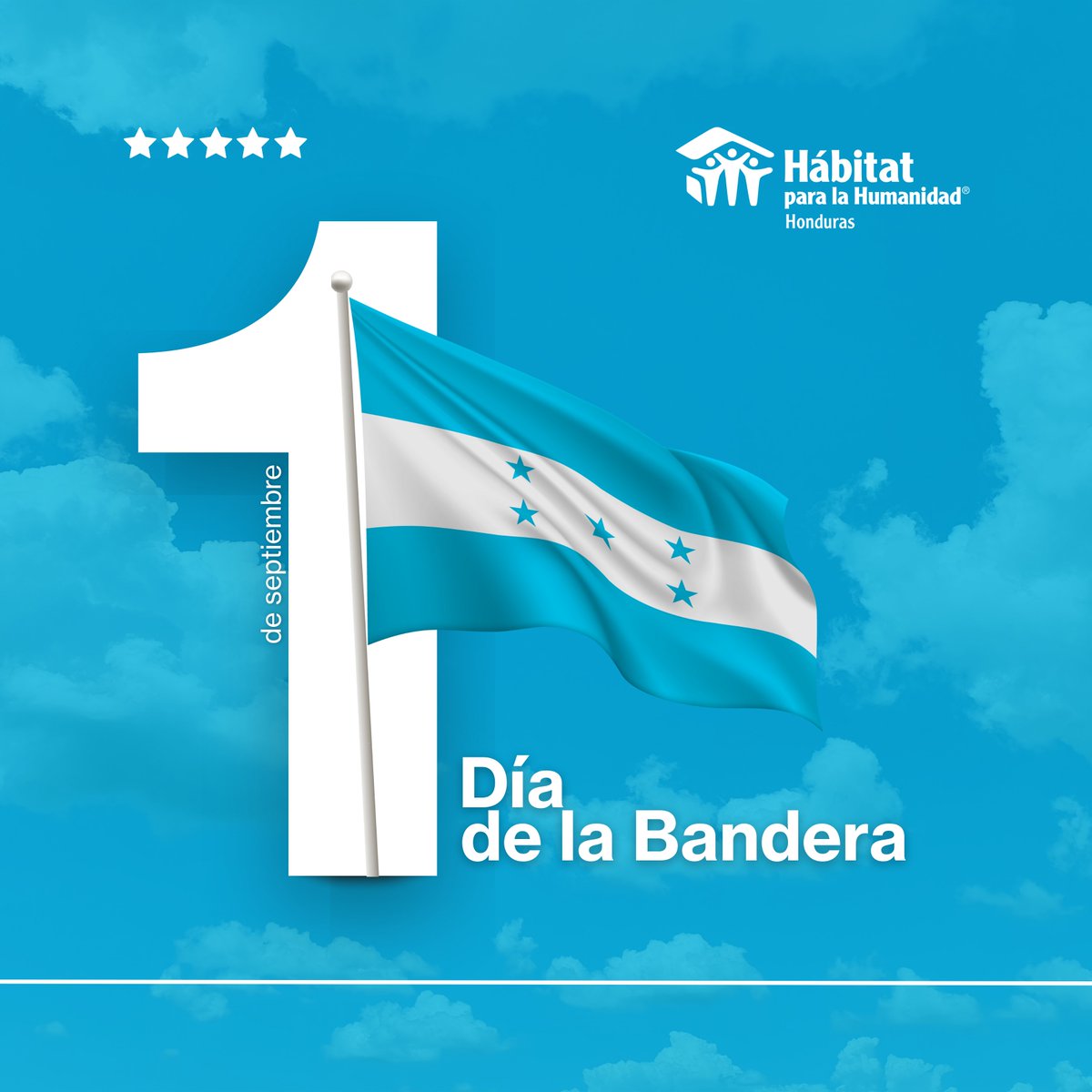 Celebramos el #DíaDeLaBandera 🇭🇳, símbolo de identidad y compromiso por un país donde cada familia tenga un hogar adecuado para vivir.

#HábitatHonduras #ConstruyendoEsperanza