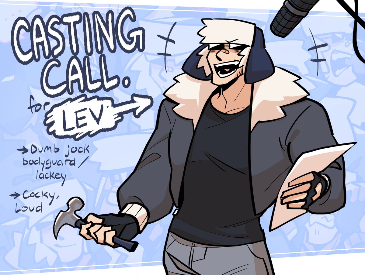 🎙️VA CASTING CALL (PAID)🎙️

I'm slowly expanding the vo cast for my project, BUBO! I've got videos I want to make with Lev, a bodyguard/lackey who's Not the sharpest tool in the shed🔨
More info in the doc: 
docs.google.com/document/d/1IZ…

DEADLINE: SEPTEMBER 8 2023, 11:59 PM EST