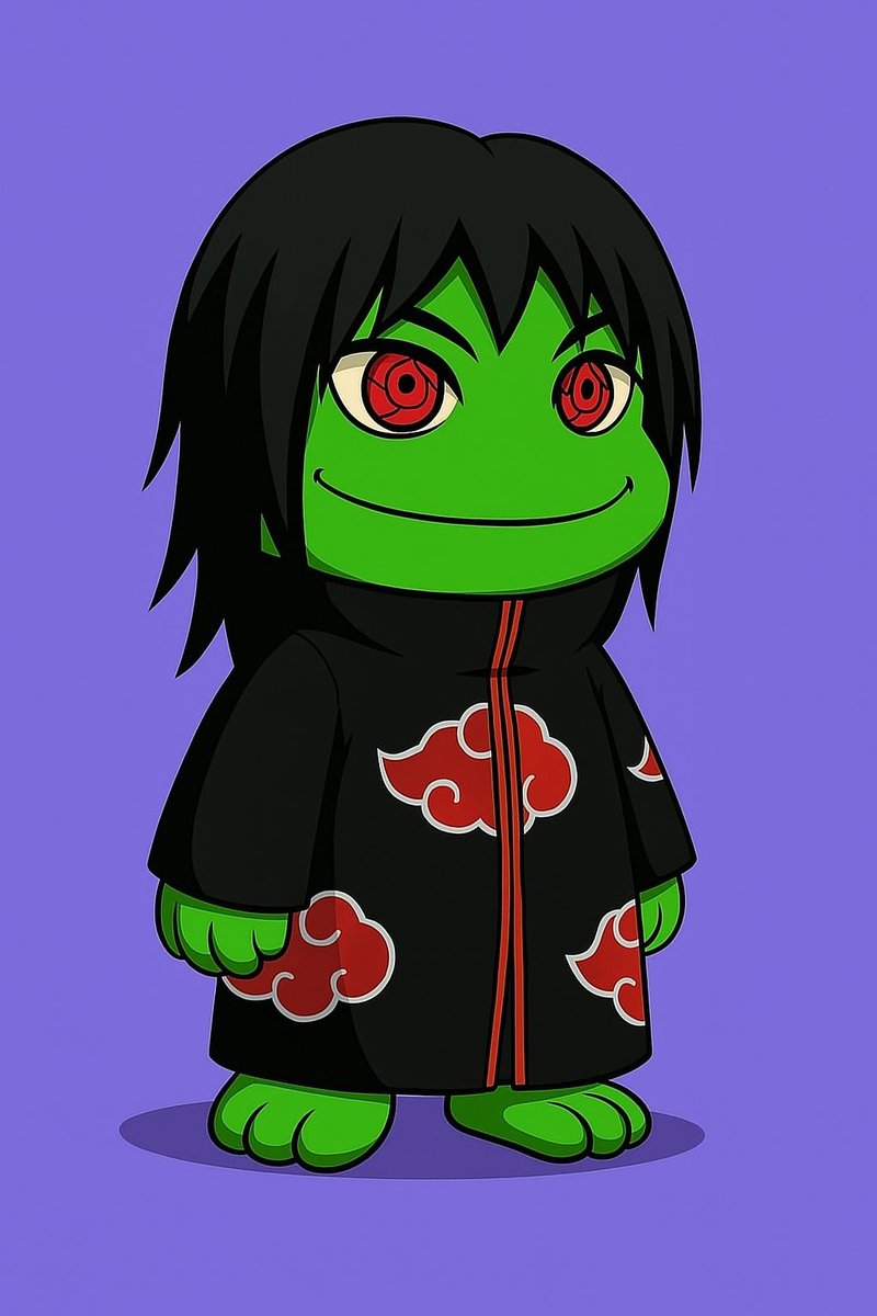 Straight outta the Ribberhood 🐸🔥 Rocking the Akatsuki drip and ready to unleash the Sharingan powers 👀✨ #CroakyNFT #Ribberhood #NFTCommunity"