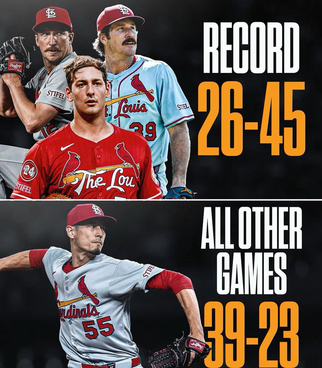 gatewaygrinders's tweet image. In games not started by Fedde, Mikolas, or Pallante this season, the Cardinals have the best winning percentage (.629) in baseball 🤯

(via @dugoutforever)