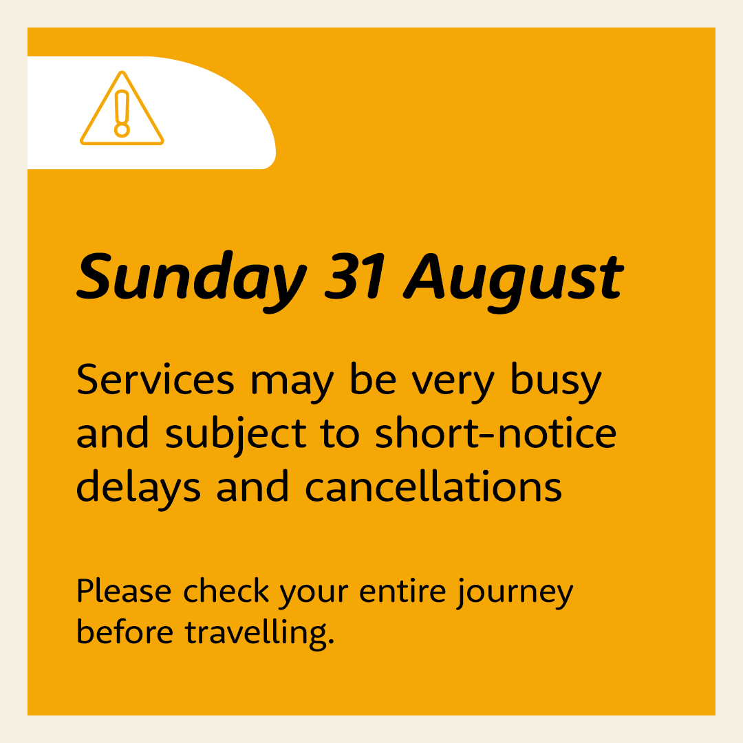 We are sorry for the inconvenience this will cause, please plan your journey.
We would ask customers to check their journey on the day with National Rail Enquiries or  crosscountrytrains.co.uk/service-updates