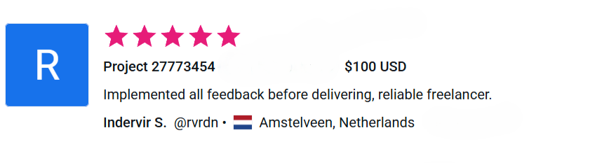 "Implemented all feedback before delivering, reliable freelancer."
By the way, my first name is Ahmed
📩DMs open

Follow for more💪.