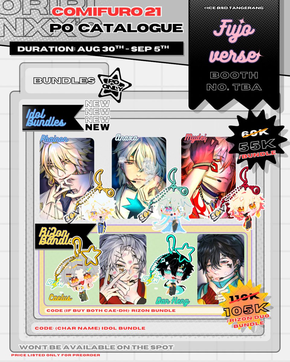 My #CF21 2nd batch pre-order is open!! 
「❤️+🔁」are appreciated!! 
🗓️Aug 30th - Sept 5th 2025
📦pick up+mail order 
📍fujoverse (booth no TBA), both days 
🔗forms.gle/K9UkNUhFtnRiE7…

#comifuro21catalogue #cf21catalogue