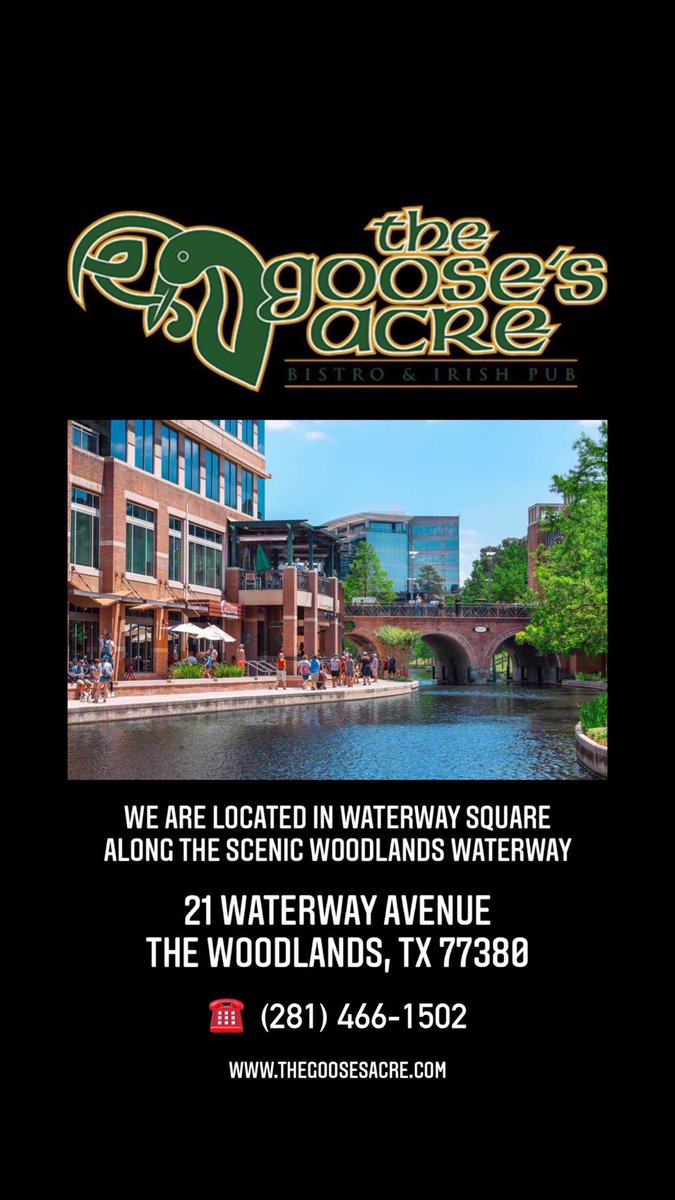 #FRIDAY &amp; #SATURDAY NIGHT

LIVE DJ at The Goose
Downstairs #Waterway Level
9:30P - 2A
   
2 Levels / 2 #Patios
#Pub Upstairs 🍺🥃
#LiveDJ Downstairs 💚

#FoodSpecials #DrinkSpecials
#LateMenuService
Scenic Waterway Patios

#WoodlandsTX #SpringTX 
#TheWoodlands #WoodlandsWaterway