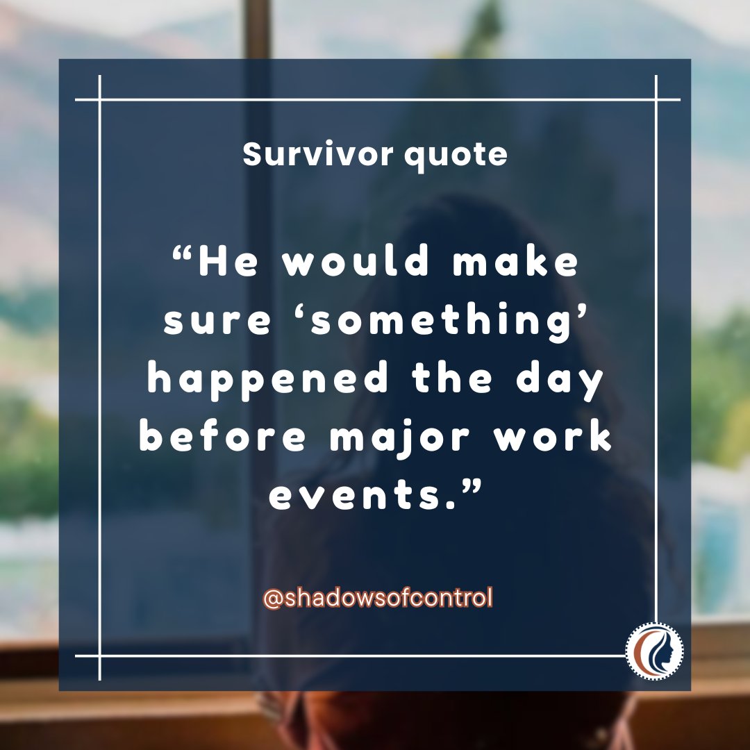 shadows_control's tweet image. Sabotage is a common tactic of control. Abusers often time their cruelty to damage your confidence, career, and independence.
#CoerciveControl #EmotionalAbuse