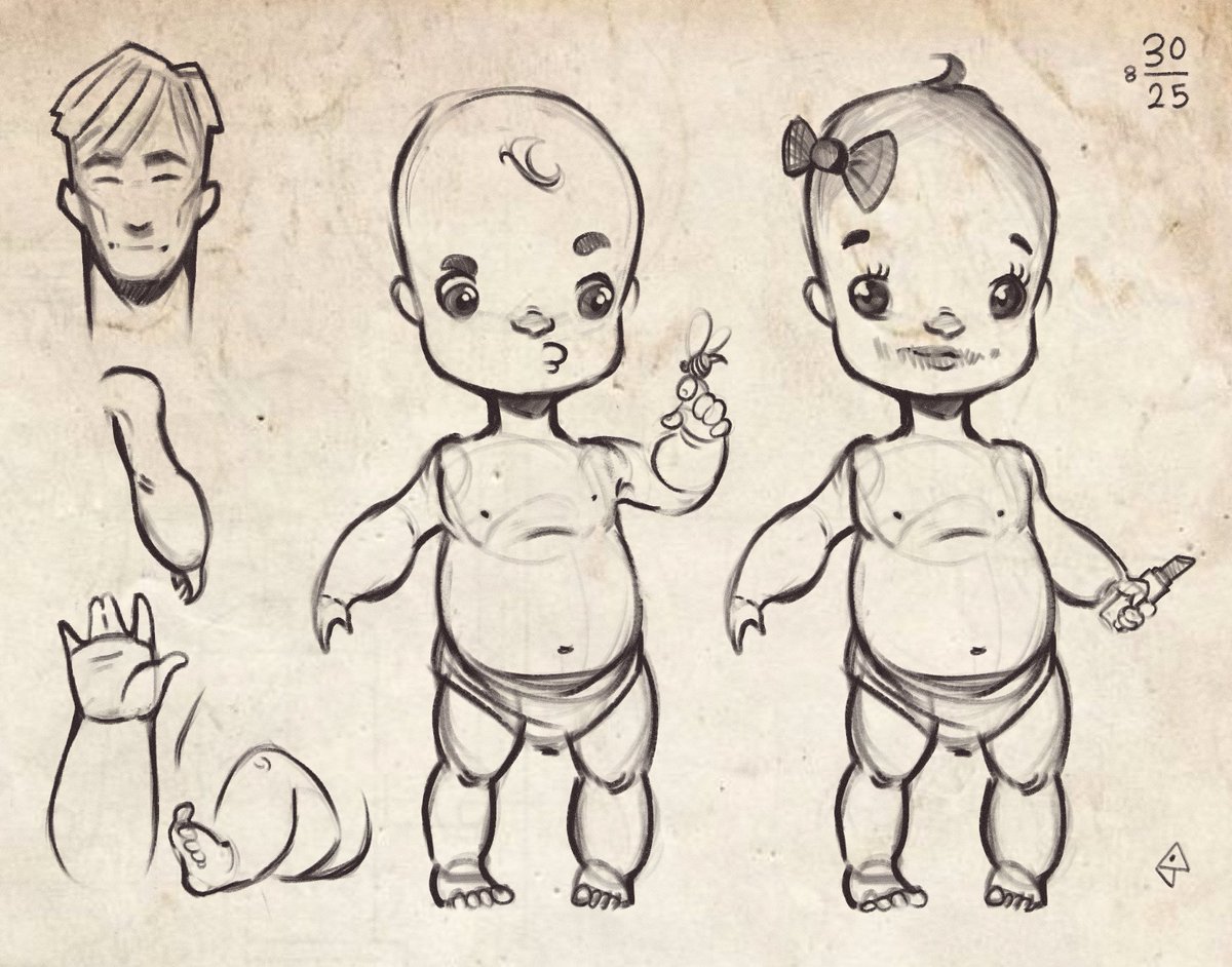 JavadAllen's tweet image. ☕️ Study-Shares: 30:25 -8
—- Cuteness overload: From the basic human features to how one can push them to achieve the cuteness. (A bonus baby anatomy and expression full body at the end )
#Study