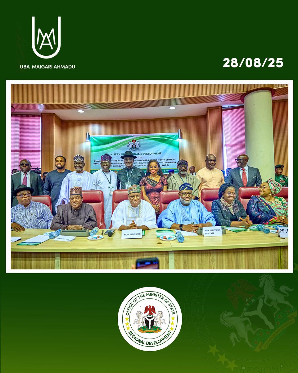 Ministry of Regional Development Inaugurates NCDC, SSDC &amp; SWDC Boards to Drive Inclusive Growth Across Nigeria.