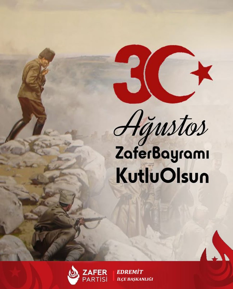 ZP_Edremit's tweet photo. Zafer, cesaretle yazılır; gençlikle yaşatılır!
30 Ağustos Zafer Bayramımız kutlu olsun !
@zaferpartisi @umitozdag @gokhankarataszp @av_tugbay @gokselkarataszp @zaferedremitgen https://t.co/mJxkrPp5jQ