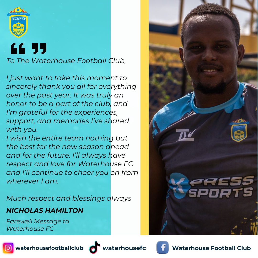 iamwaterhousefc's tweet image. 🩵💛 Farewell & Thank You, Nicholas Hamilton 💛🩵
Once a Waterhouse man, always a Waterhouse man. 💛🩵🌟
#ThankYouCummy #WaterhouseFC #UnityIsStrength