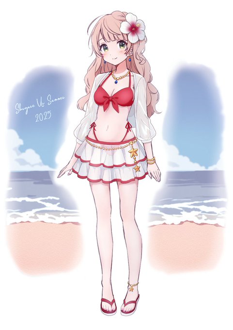 #しぐれういサマー2025 
初参加です。透け感アイドル夏コーデ🌂 