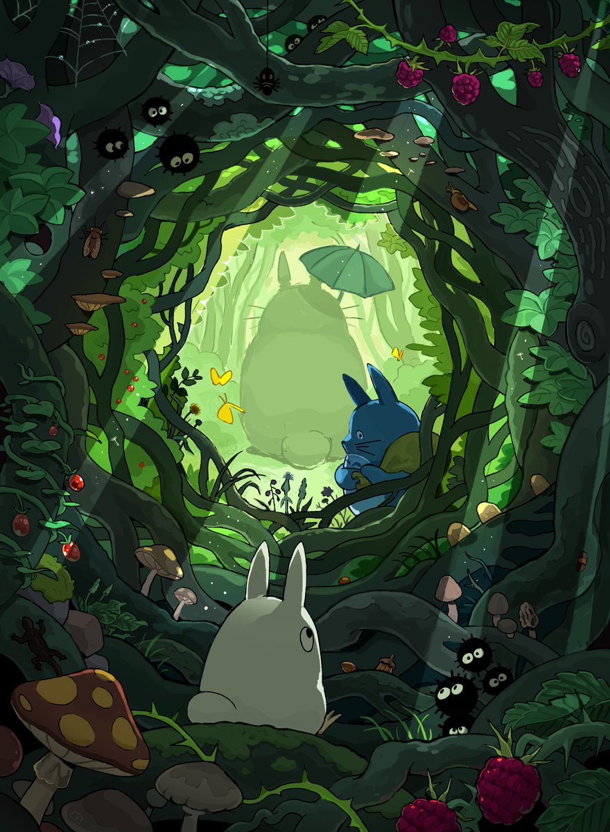 the path to the forest 🌿🌳🍓🍂🍄☂️