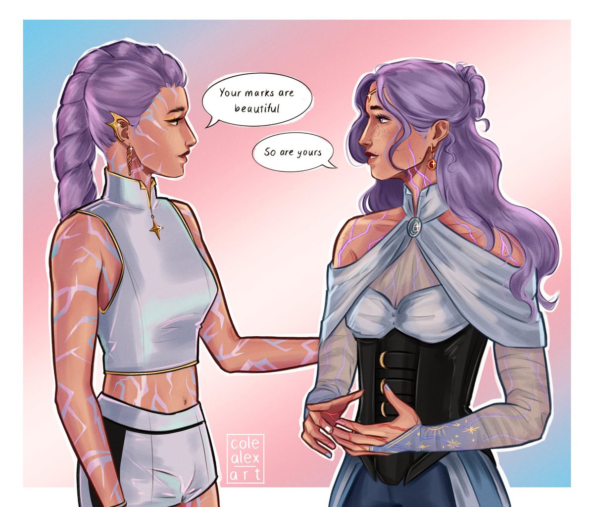 this got almost 3/4 of a million views on insta which is the most my art has done ever. people love women with purple hair and markings 🙂‍↕️ #criticalrolefanart #kpdhfanart