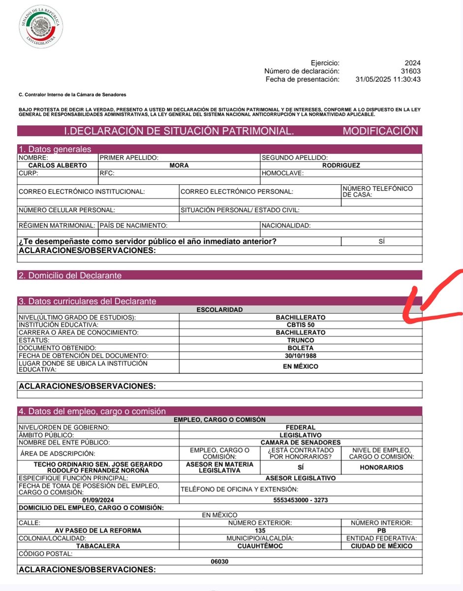 Oigan y recuerdan que Andrea Chávez se burló de los que tienen prepa trunca, pos inconcientemente se burló del asistente de Gerardo Fernández Noroña, llamado Carlos Alberto Mora Rodríguez, ¡Que tiene prepa Trunca en el CBTIS 50!, y cobra 40 mil pesos brutos al mes. 🐕🐻