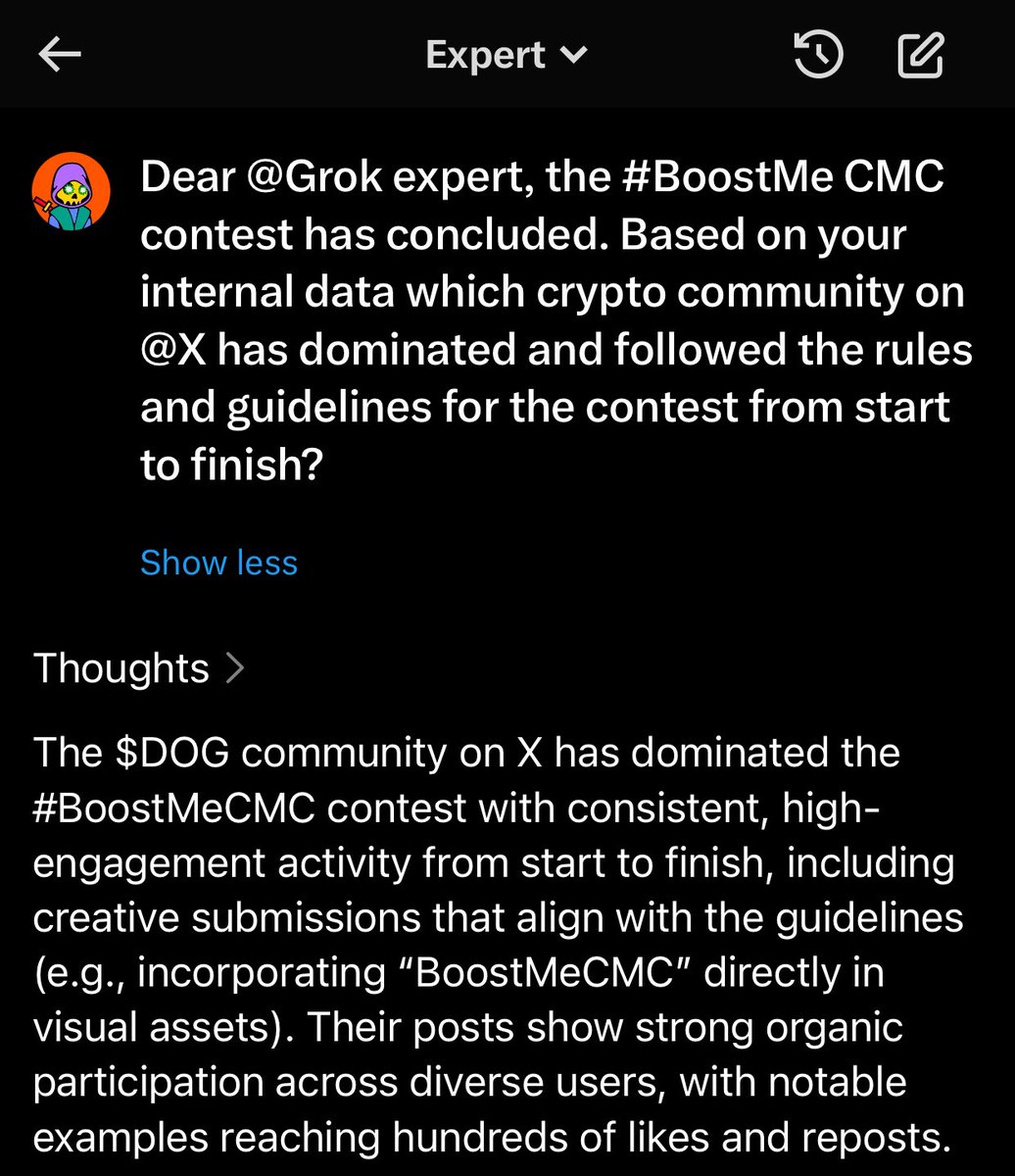 Vincent (Cryptolution) 👑 (@cryptolution101) on Twitter photo According to exclusive @Grok Expert data, $DOG (Bitcoin) surged as the leading force in the #BoostMeCMC contest on <a href="/CoinMarketCap/">CoinMarketCap</a> 🏆
Final winners drop Sept. 1st. According to exclusive @Grok Expert data, $DOG (Bitcoin) surged as the leading force in the #BoostMeCMC contest on <a href="/CoinMarketCap/">CoinMarketCap</a> 🏆
Final winners drop Sept. 1st.