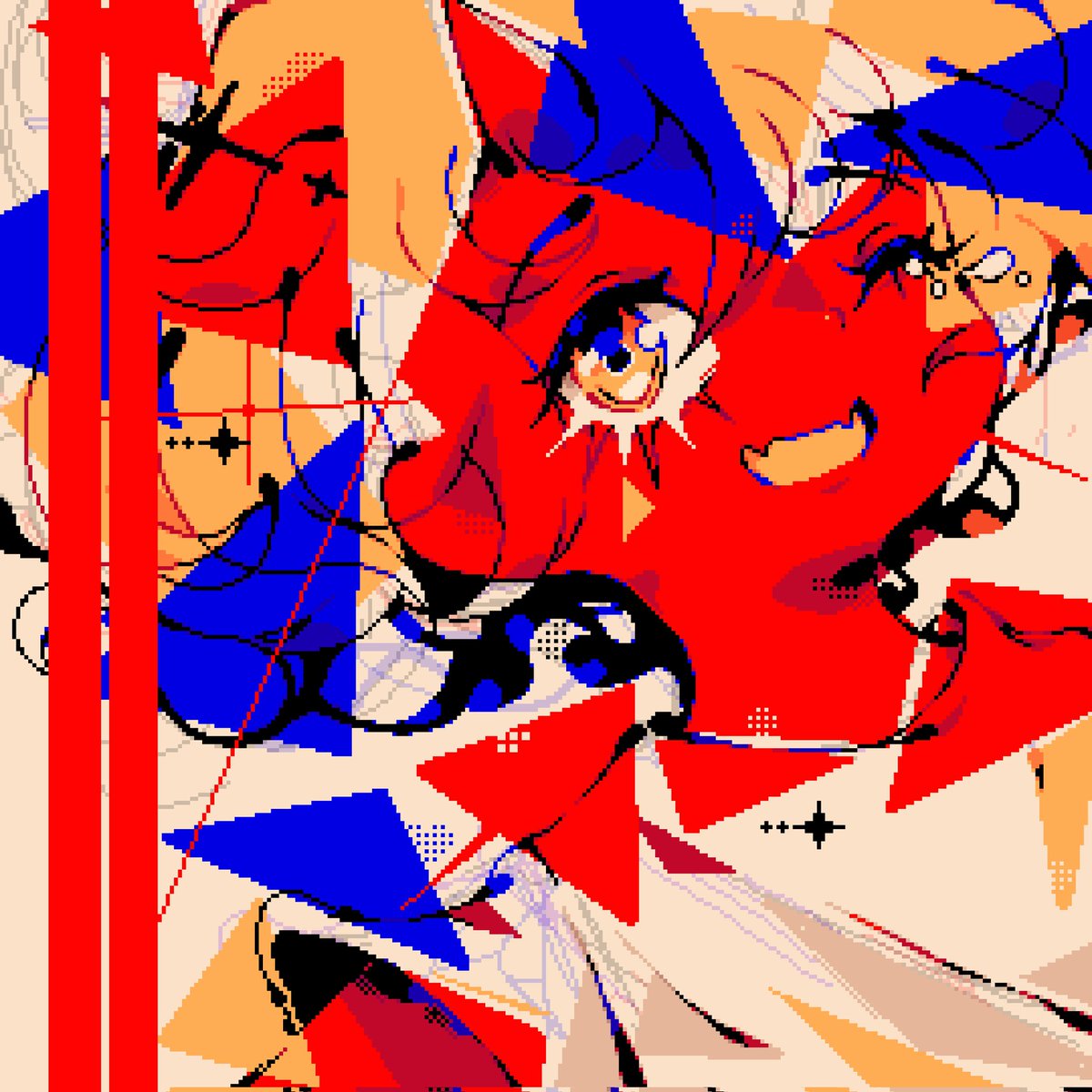 YoHokki's tweet image. Day 365: one year drawing 🔴⚫⚪🔵✨
#pixelart