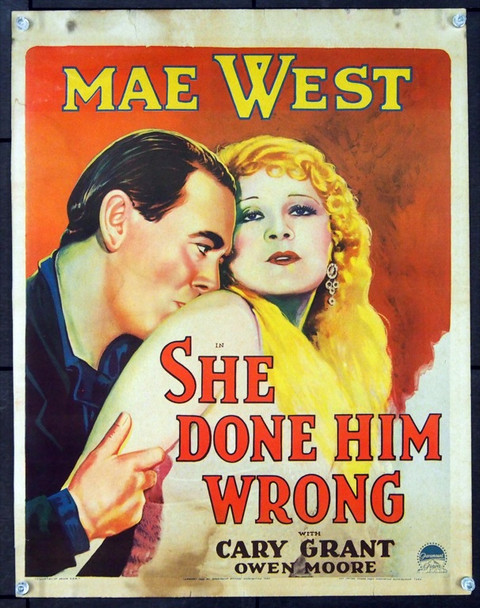 #ComingUpOnTCM 

SHE DONE HIM WRONG (1933) Mae West, Cary Grant, Owen Moore
Dir.: Lowell Sherman 9:15 PM PT

A saloon singer fights off smugglers, an escaped con, and a Salvation Army officer.  

1h 6m | Comedy | TV-G  

#TCM #TCMParty #PreCode