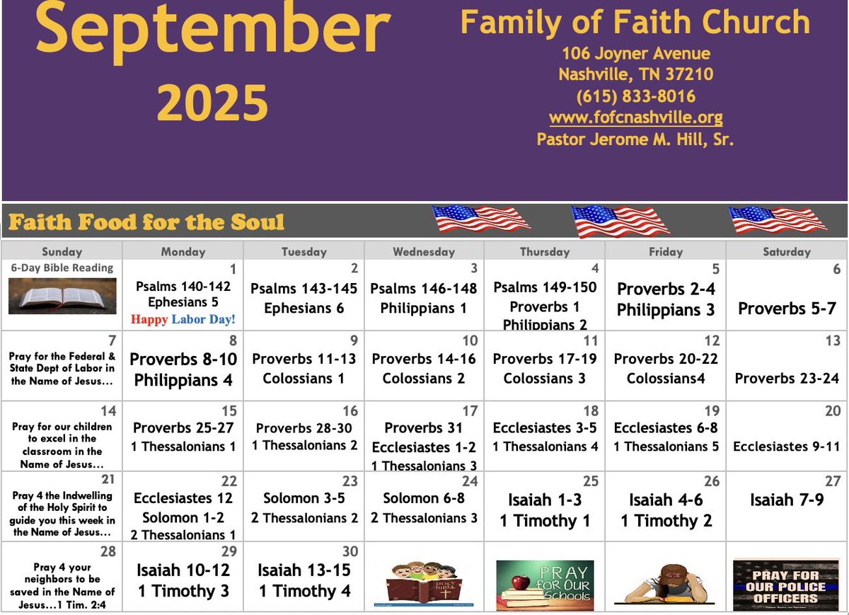 JesusIsDaTruth's tweet image. Check out the new 6-day Bible Reading Plan for September 2025. We would love for you to join us with our new 6-day Bible Reading Plan for 2025. Make a commitment to be Bible Reading Strong in 2025! Reading the Bible is a joyful habit in 2025 😀📖🙏🏼🔥