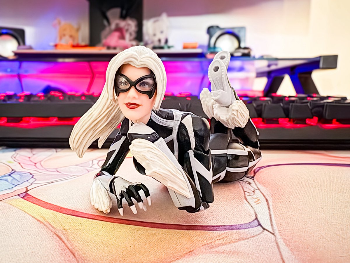 ColorlessTune's tweet image. Keeping me company while I video edit. 

#Hasbro #MarvelLegends #Marvel #Gamerverse #MarvelGamerverse #MarvelLegendsGamerverse #BlackCat #FeleciaHardy #SpiderMan #SpiderMan2 #ToyPhotography