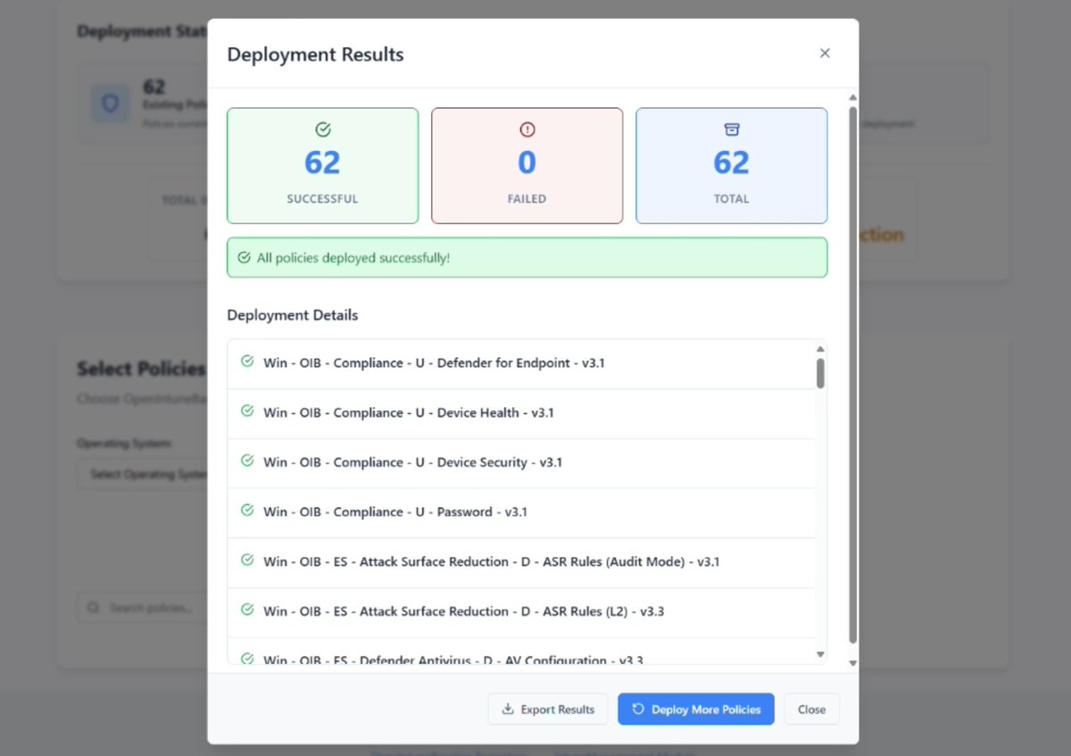 Deploy and Manage OpenIntuneBaseline in Microsoft Intune
The OpenIntuneBaseline project provides a comprehensive set of Microsoft Intune security baselines designed to enhance your organization's security posture. deploy.openintunebaseline.com