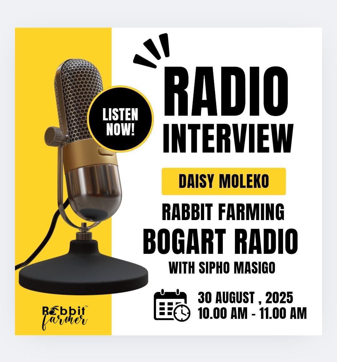 RPreneurs's tweet image. #LetsFarmWithRabbits
#LetsEatRabbitMeat
#RabbitFarmer
Don’t miss Mama Dee on Bogart Radio today ka 10:00 to 11:00 sharing challenges and opportunities in rabbit farming……