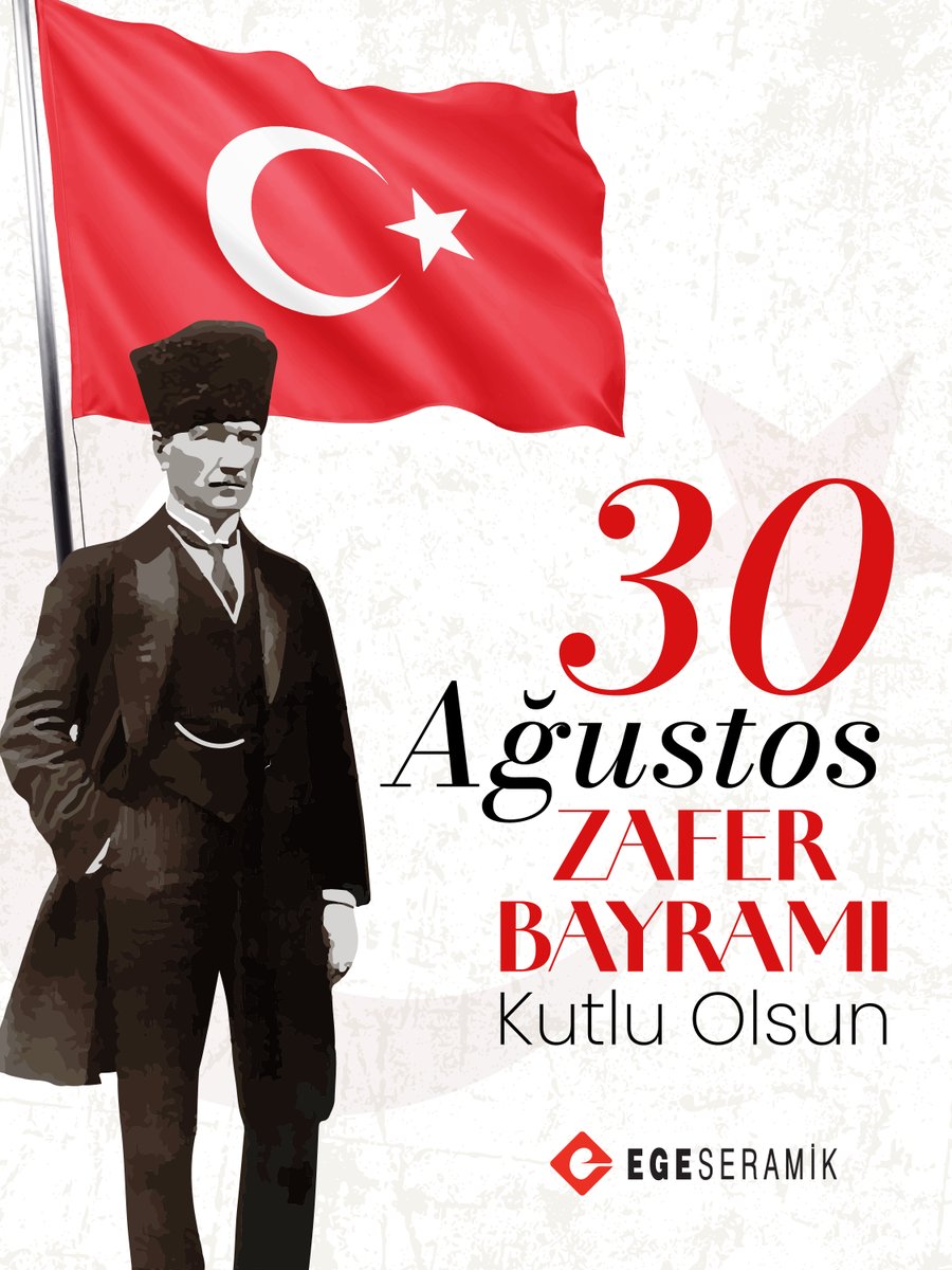 Bugün; birlik, özgürlük ve bağımsızlık için verilen mücadelenin en büyük zaferini kutluyoruz.
30 Ağustos Zafer Bayramımız kutlu olsun!

#EgeSeramik #30Ağustos #ZaferBayramı