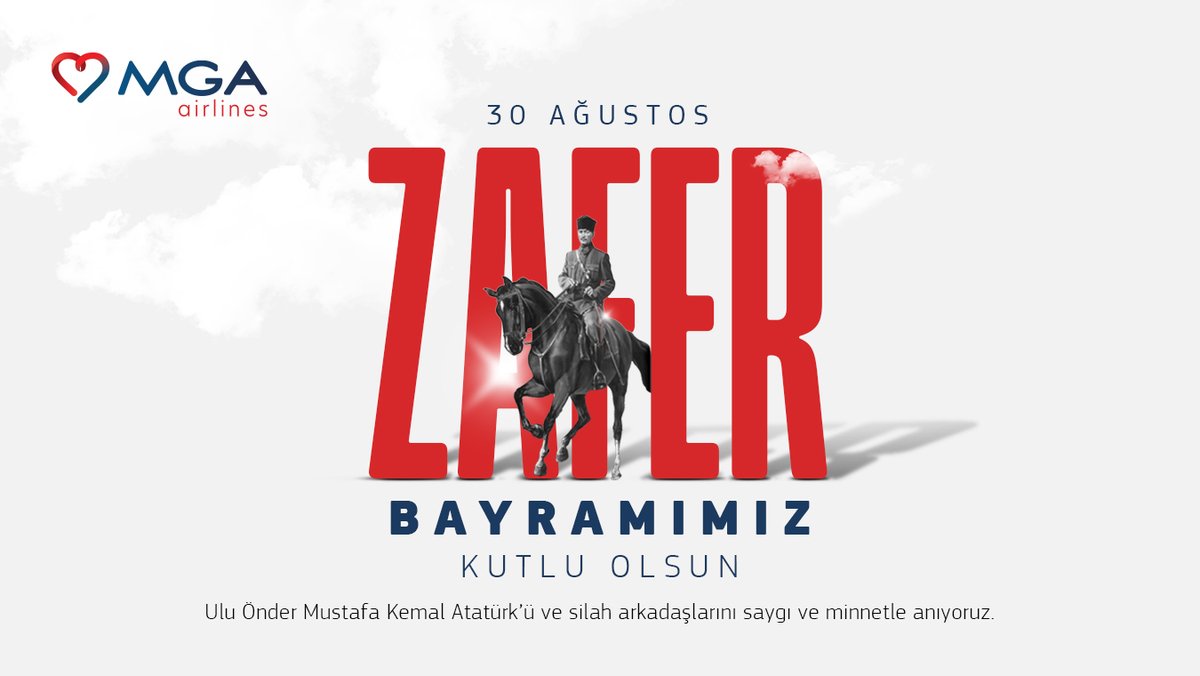 30 Ağustos Zafer Bayramı kutlu olsun…
✈️
Happy August 30, Victory Day…
#MaviGökAirlines #MaviGökHavacılık
